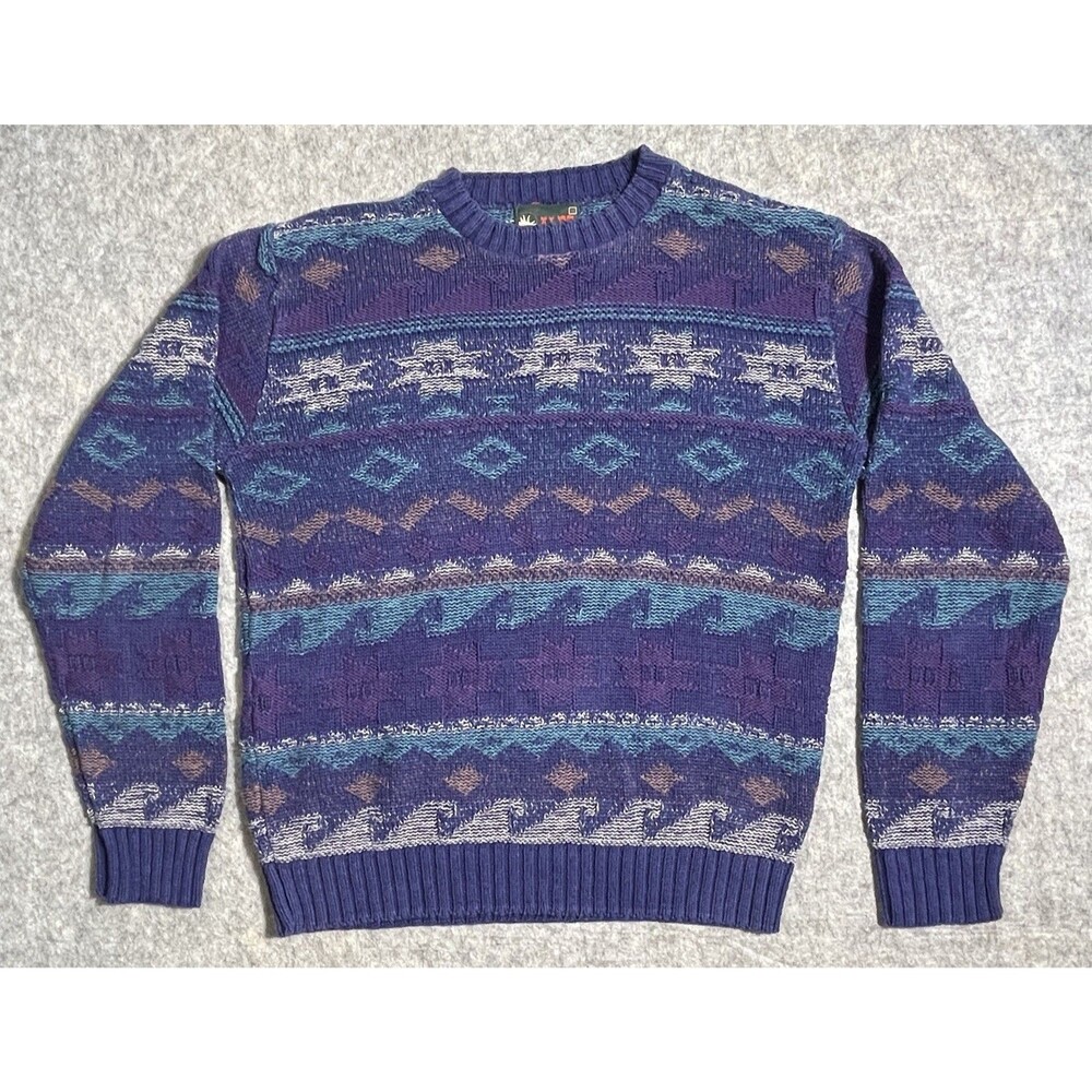 Vintage 90s Alps Geometric Knit Sweater Men's M/Unixex Grandpa Gorpcore